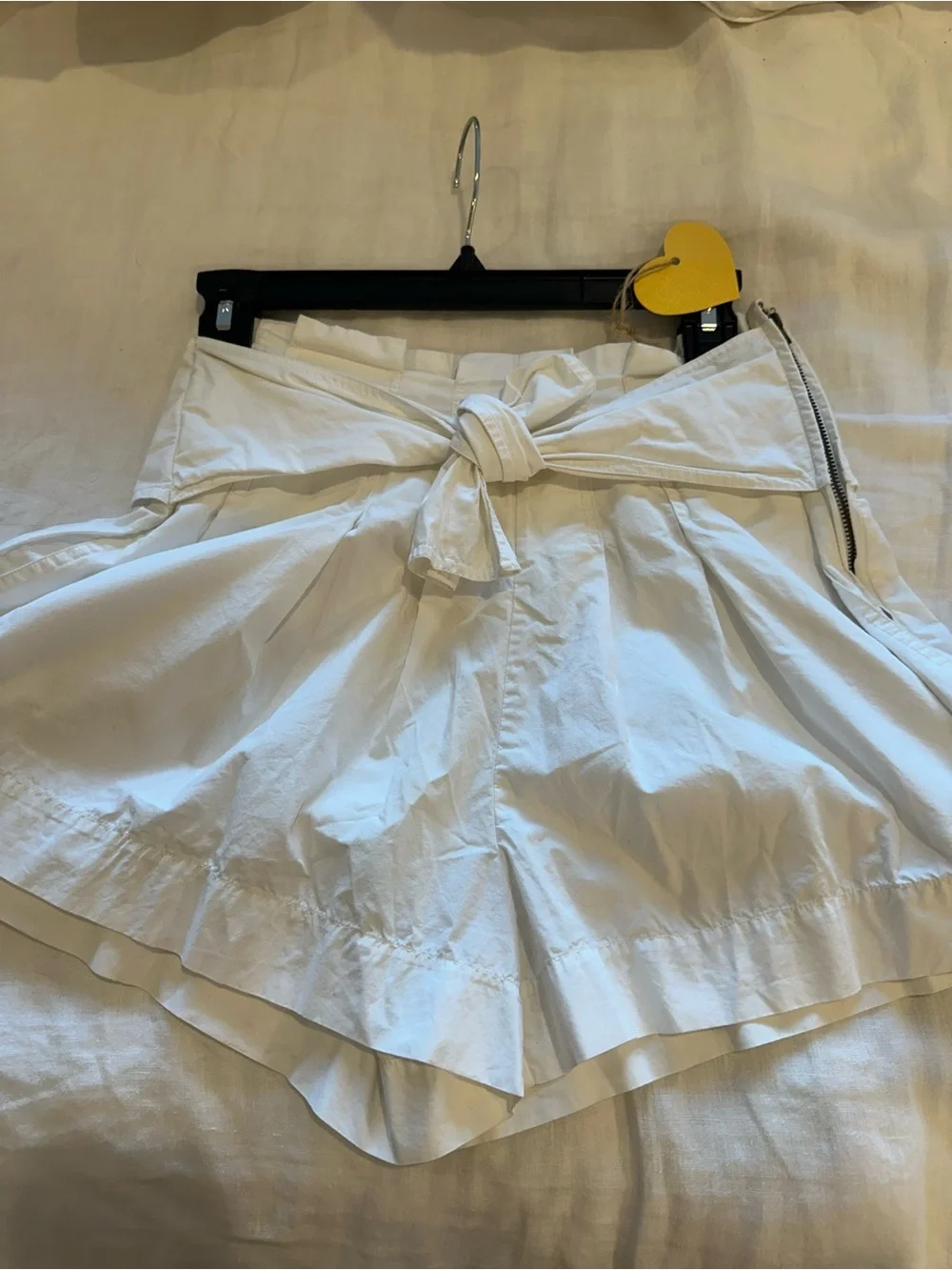 Ulla Johnson White high waist Tie-Waist Skort Shorts. Size S
